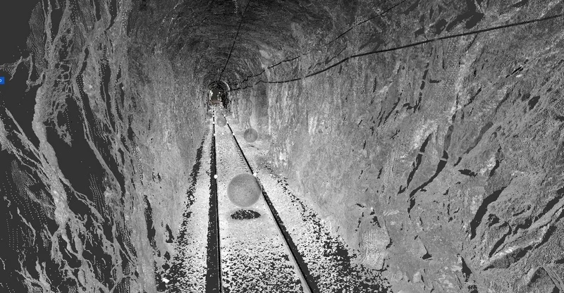 Túnel 12 L.Centro - Escaneamento para geração de seções e verificação de esbarros entre material rodante e túnel